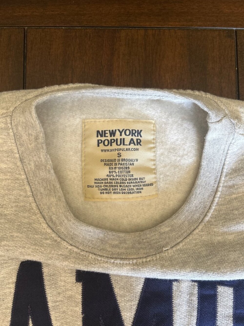 Embroidered Tampa Sweatshirt Gray Crewneck By New York Popular S Cotton Blend - Picture 4 of 10